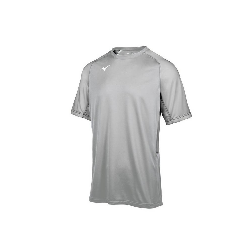 Mizuno Men's Aerolite Crew Baseball Jersey Grey (350751-DZS)